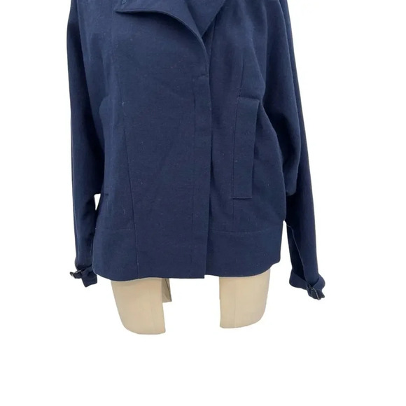 MM6 Maison Martin Margiela Navy Blue Cotton Wool Blend Jacket Size 42 US 6 - Picture 5 of 16
